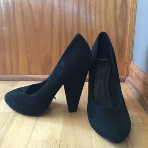 Topshop Black Suede Pumps High Heels